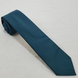 Perry Ellis Portfolio Polyester Necktie Teal Green Black Fleck Iridescent Solid